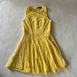 Juniors Lacy Yellow Spring Dress